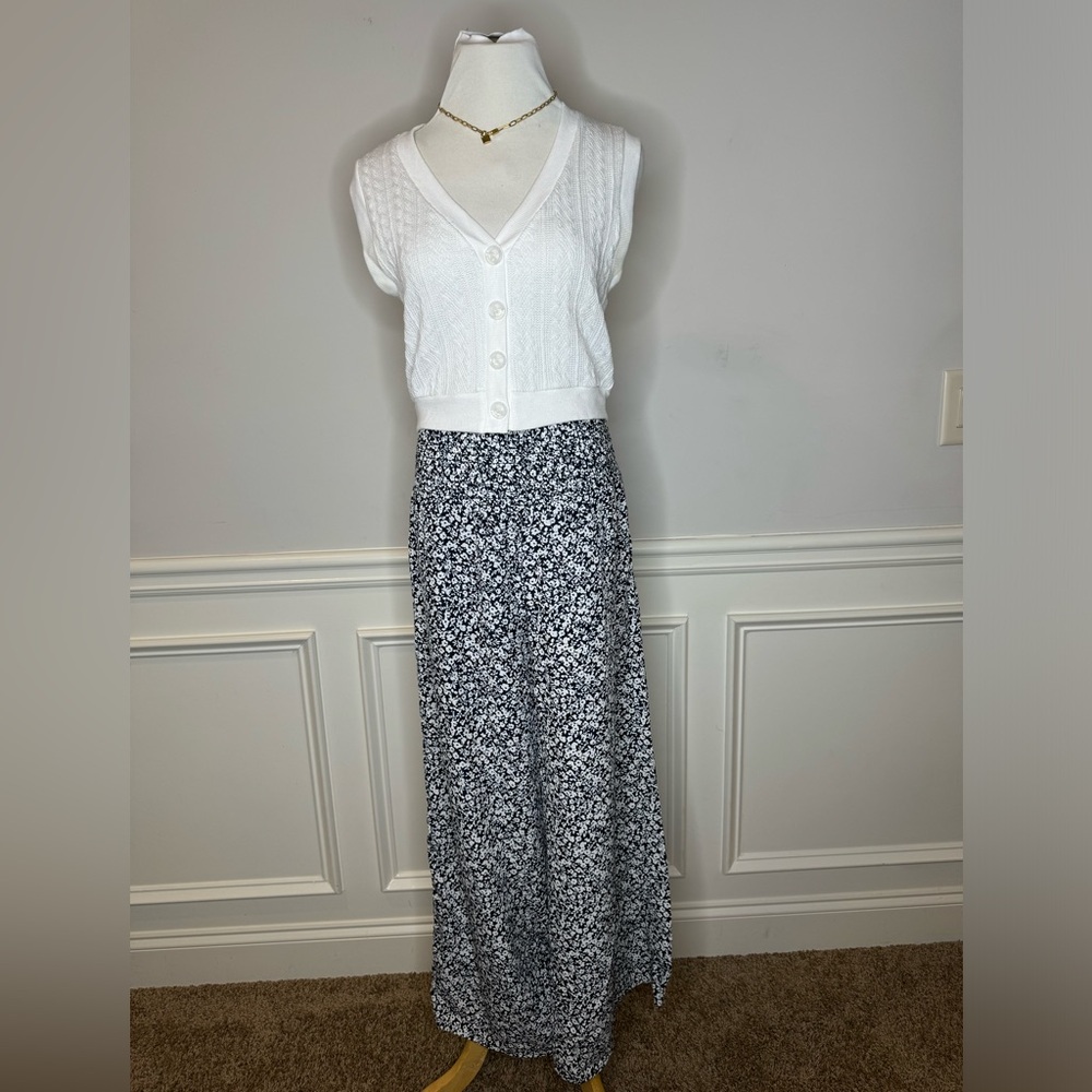 Black and White Maxi Skirt Casual